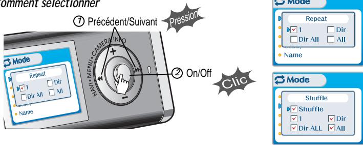 IRIVER IFP-1000 - Répétition/lecture aléatoire - 1