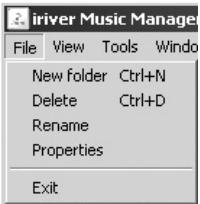 IRIVER N10 - Menu fichier - 1