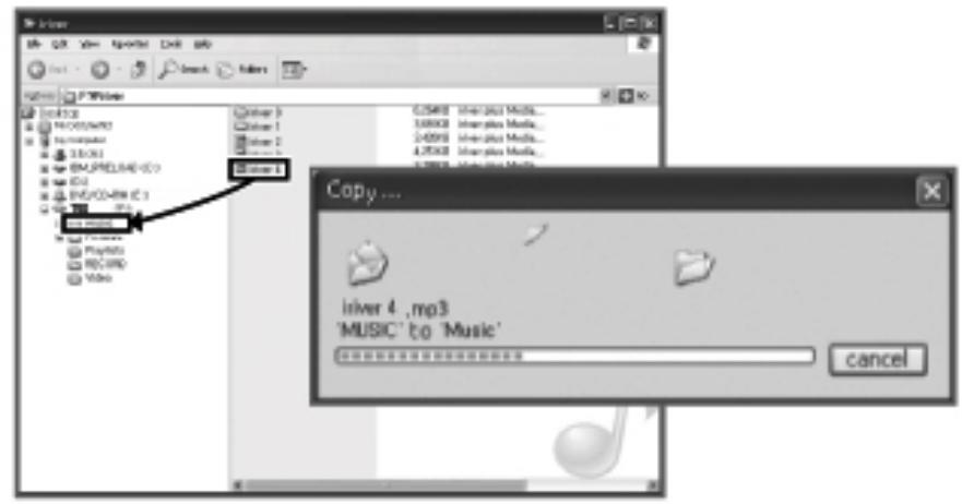 IRIVER T60 - Copier un fichier/dossier vers le produit - 1