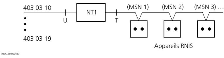 ASCOM ASCOTEL 200 - Point à multi-points (raccordement de plusieurs apparéils) à la NT1 - 1
