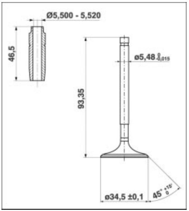 MOTO GUZZI NEVADA CLASSIC 750 IE - Données d'accoupling entre soupapes et guides - 1