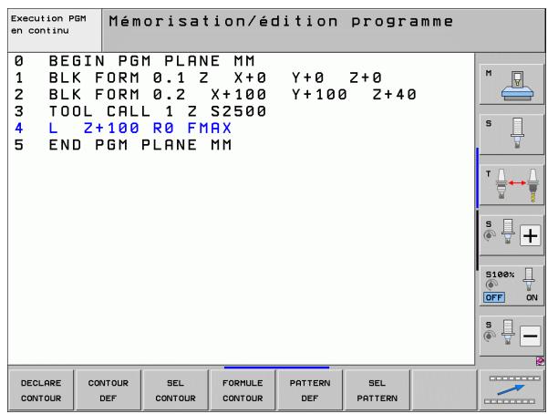 HEIDENHAIN ITNS 530 - Menu des fonctions pour l'usinage de contours et de points - 2