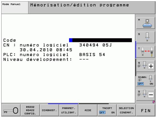 HEIDENHAIN ITNS 530 - Quitter les fonctions MOD - 1