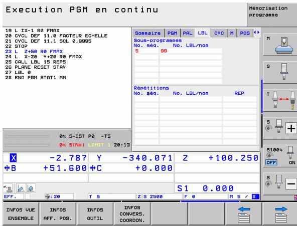 HEIDENHAIN ITNS 530 - Répartition de partie de programme/Sous-programmes (onglet LBL) - 2