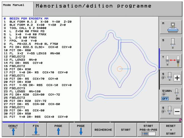 HEIDENHAIN ITNS 530 - Exécution du graphique en programmation d'un programme existant - 3