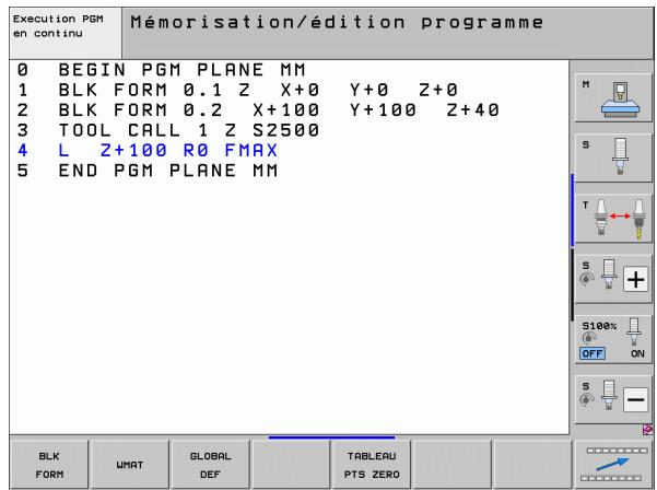 HEIDENHAIN ITNS 530 - Menu des fonctions pour l'usinage de contours et de points - 1