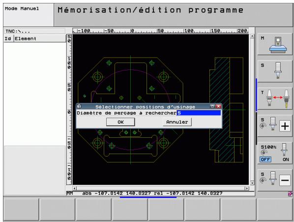 HEIDENHAIN ITNS 530 - Sélection rapide des positions de perçage en introduisant le diamètre - 2