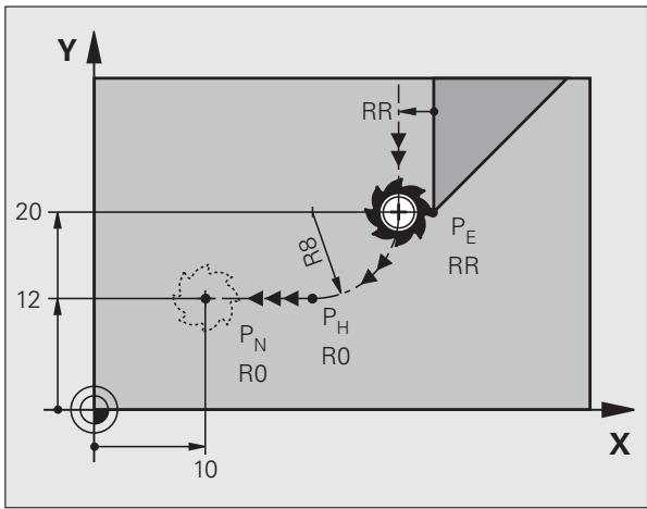 HEIDENHAIN ITNS 530 - Sortie sur une trajectory circulaire avec raccordement tangentiel au contour et segment de droite : DEPLCT - 2