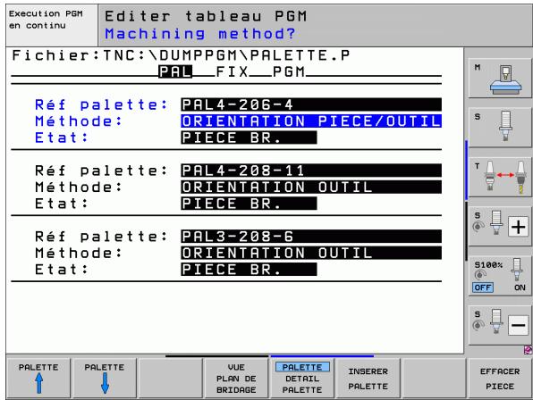 HEIDENHAIN ITNS 530 - Réglage des détails dans le plan de palette - 1