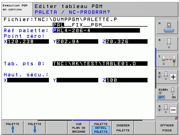 HEIDENHAIN ITNS 530 - Réglage des détails dans le plan de palette - 2