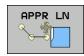 HEIDENHAIN ITNS 530 - Approche sur une droite perpendicular au premier point du contour : APPR LN - 1