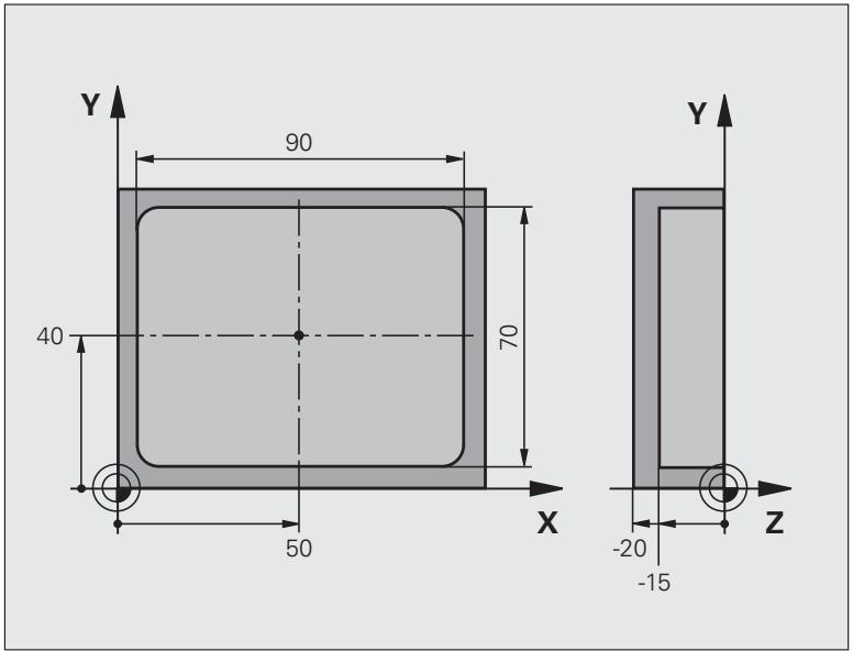 HEIDENHAIN TNC 620 - Exemple: Mesure d'un tenon rectangulaire et retouche - 2