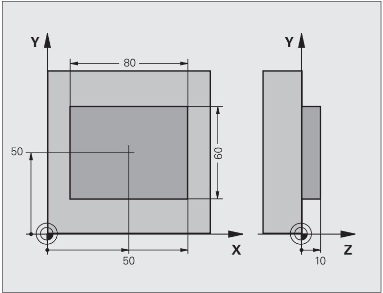 HEIDENHAIN TNC 620 - Exemple: Mesure d'un tenon rectangulaire et retouche - 1