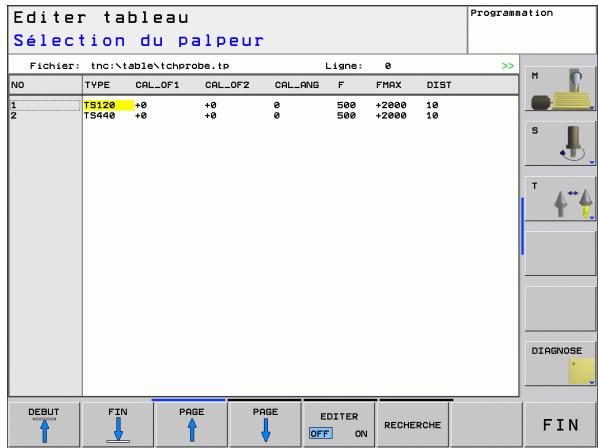HEIDENHAIN TNC 620 - Afficher les valeurs d'étalonnage - 2