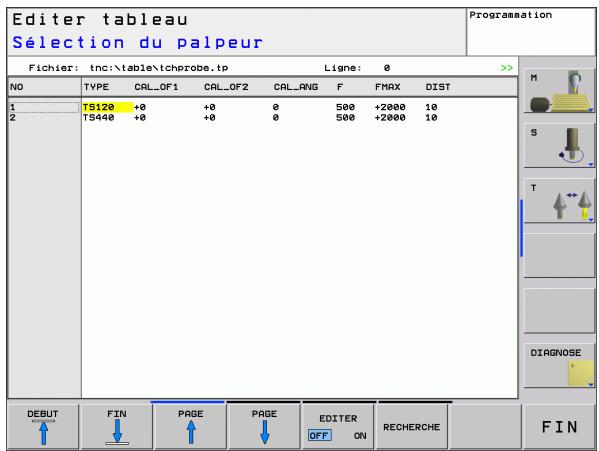 HEIDENHAIN TNC 620 - Editor les tableaux palpeurs - 2