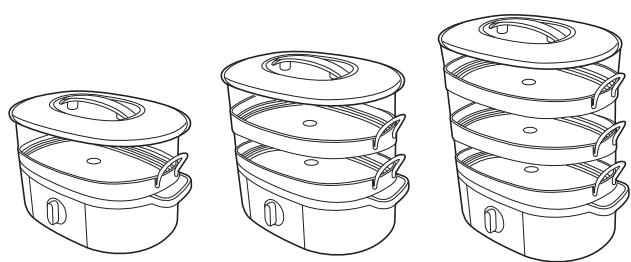 MORPHY RICHARDS 2-IN1 STAINLESS STEEL STEAMER - Two trays - 1
