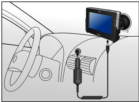 AIRIS T940T - Connecter le chargeur de voiture - 1