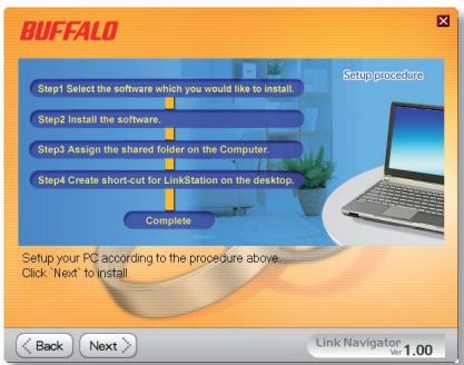 BUFFALO LINKSTATION PRO - Trin 3: Installation of software (fortsat) - 1