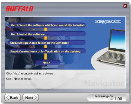 BUFFALO TERASTATION LIVE - Trinn 3: Installere programvare (forts.) - 1