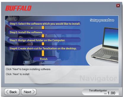 BUFFALO TERASTATION LIVE - Step 3: Installing Software (cont'd) - 1