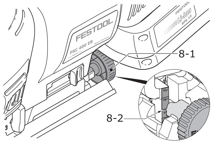 FESTOOL PSBC 400 EBC - Ajuste del ángulo - 1