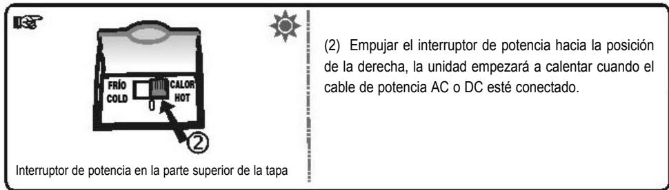 PALSON ALASKA - B- Como usar el interruptor de potencia ON/OFF y CALOR/FRIO - 2
