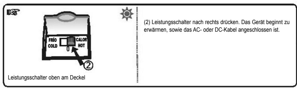 PALSON ALASKA - B- Gebrauch des Leistungsschalters ON/OFF und WARM/KALT - 2