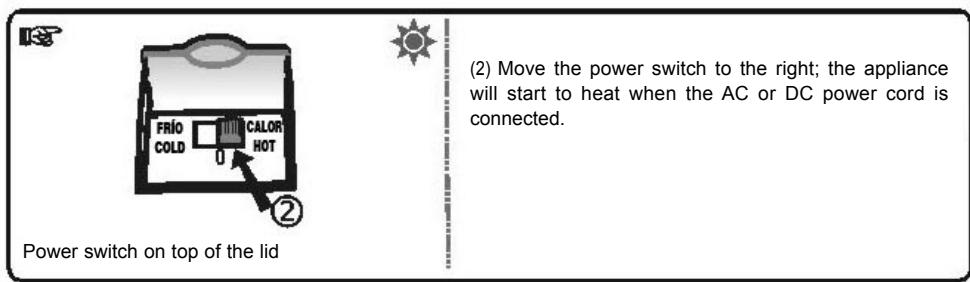 PALSON ALASKA - B-Using the ON/OFF and HOT/COLD switch - 2