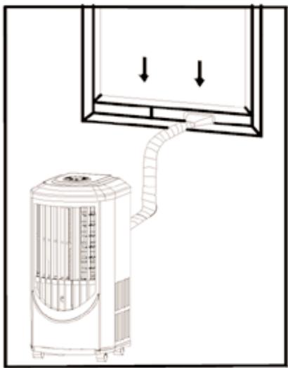 SUNBEAM KY-25/Y - INSTALLACION DE LOS DUCTOS EN UNA VENTANA / PUERTA CORREDIZA - 2