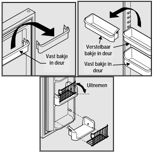 FRIGIDAIRE GLVC25VBDB1 - De positie van een verstelbaar bakje in de deur wijzigen: - 1