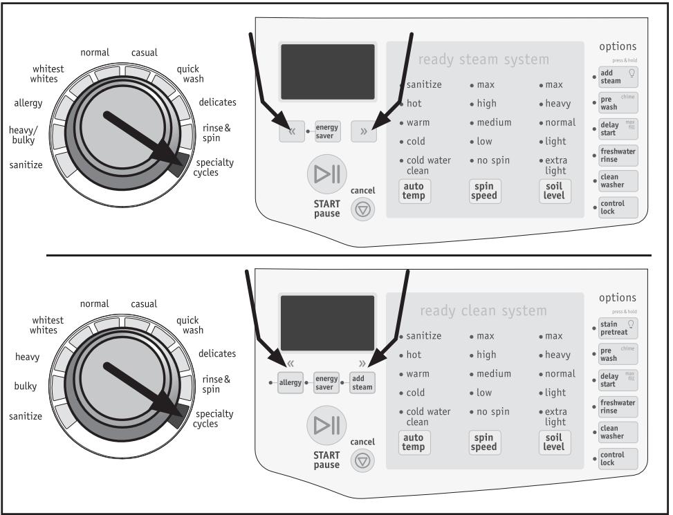 FRIGIDAIRE FAFS4272LN - Specialty Cycles (Programmes Spéciaux, sur certains modèles) - 1