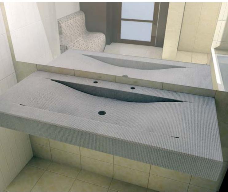 LAZER PLAN VASQUE AERO - B/ Le plan vasque aero prêt à carreler - 1