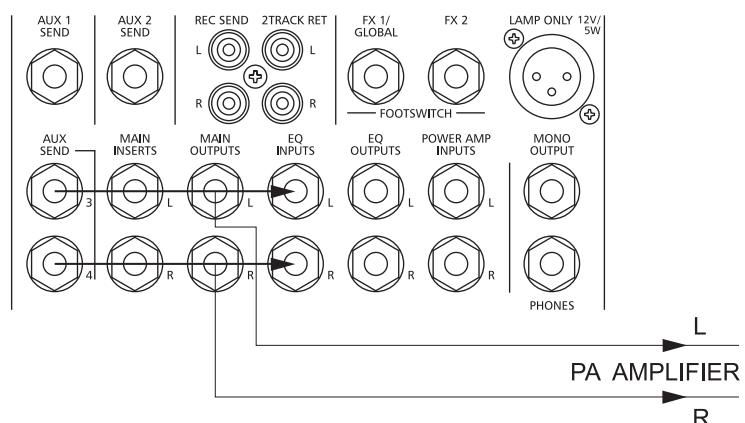 DYNACORD POWERMATE PM1000 - Using the internal power amplifier for monitoring purposes: - 2