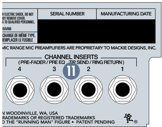 MACKIE 1202VLZPRO - ⊕ Connecteurs channel INSERT (voies 1 à 4) - 4
