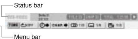 ROTEL RDV-1062 - DVD Video Status/Menu Bar Example: - 1