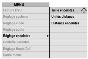 ROTEL RDV-1092 - Menu de réglage des enceintes - 1