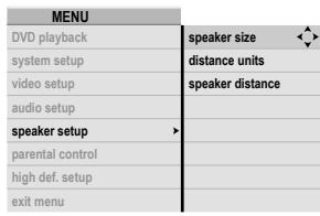 ROTEL RDV-1092 - Speaker Setup Menu - 1