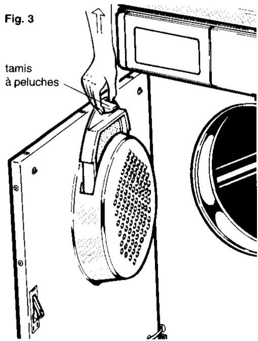 CASTOR CMK12RD - Nettoyer le tamis à peluches (ou à bouts de fil) (fig. 3). - 1