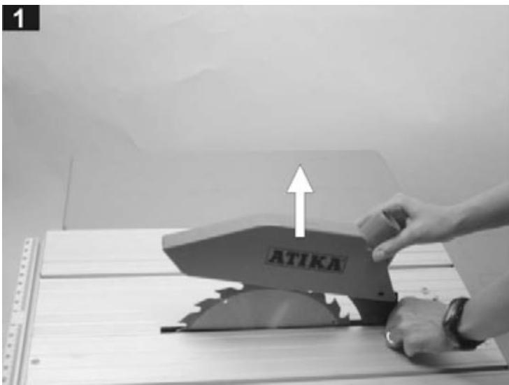 ATIKA T 250 - Sägeblattwechsel – Replacing the saw blade – Remplacement de la lame – Wisselen van het zaagblad – Byte av sāgblad – Udskiftning af savdklinge – Výměna pilového listu – Pymiana pily - 1