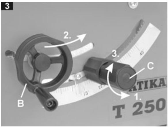 ATIKA T 250 - Adjusting between 0^ - 45^ - 1