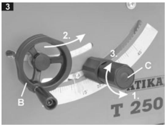 ATIKA T 250 - Inställning frän 0^ - 45^ - 1