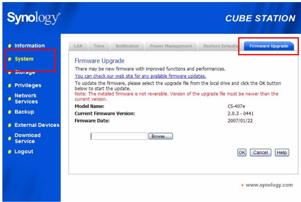 SYNOLOGY 407 SERVER - Mise à jour du firmware - 1
