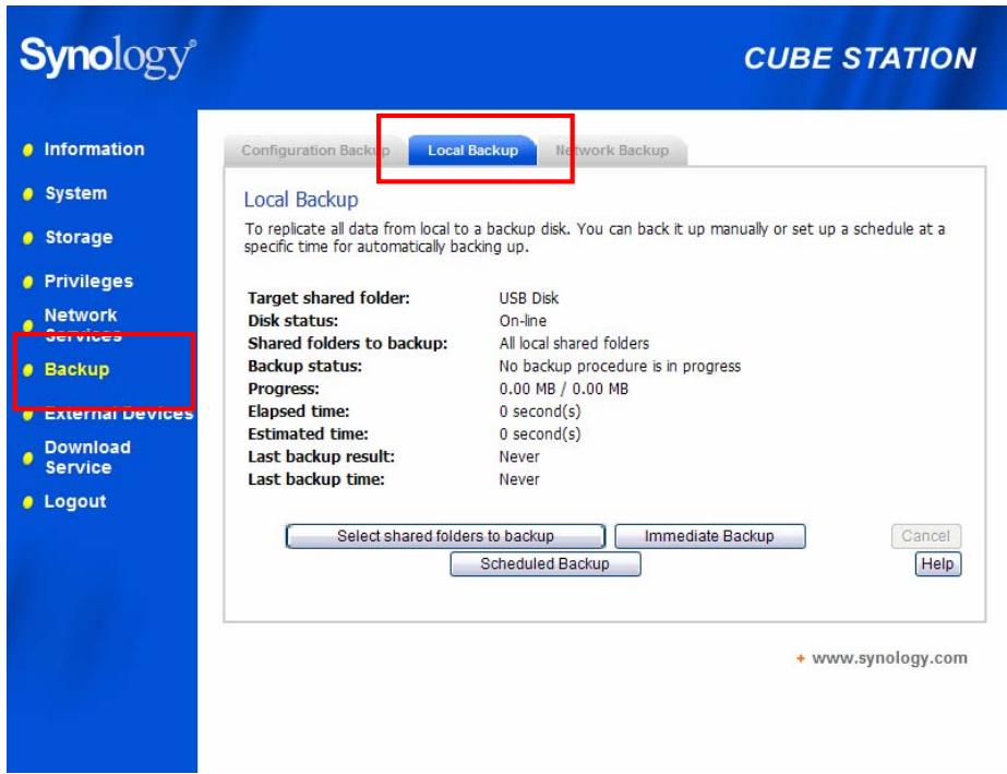 SYNOLOGY 407 SERVER - Sauvegarde locale - 2