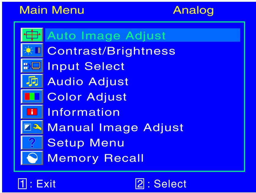 AOC 2019SW1 - OSD Menu Functions - 1