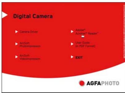 Digital Camera Camera Driver AirSoft Photocompression AirSoft Videocompression Adobe® Acrobat® Reader® User Guide (or PDF format) EXIT AGFA PHOTO