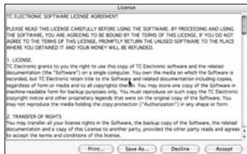 TC ELECTRONIC POWERCORE - GUIDE D'INSTALLATION LOGICIELLE MAC OSX - 4