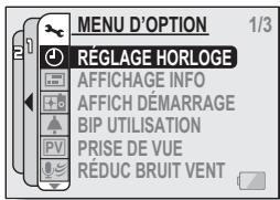 LOGICOM-SANYO XACTI VP-CG65 - Déplacez deux fois le bouton SET vers la gauche pour afficher le MENU d'option. - 1