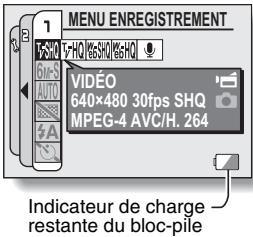 LOGICOM-SANYO XACTI VP-CG65 - Affichez le MENU enregistrement ou le MENU de lecture (pages 61 et 85). - 1