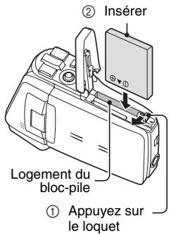 LOGICOM-SANYO XACTI VP-CG65 - Insérez le bloc-pile. - 1