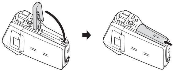 LOGICOM-SANYO XACTI VP-CG65 - Fermez le cache du compartiment du bloc-pile/de la carte. - 1